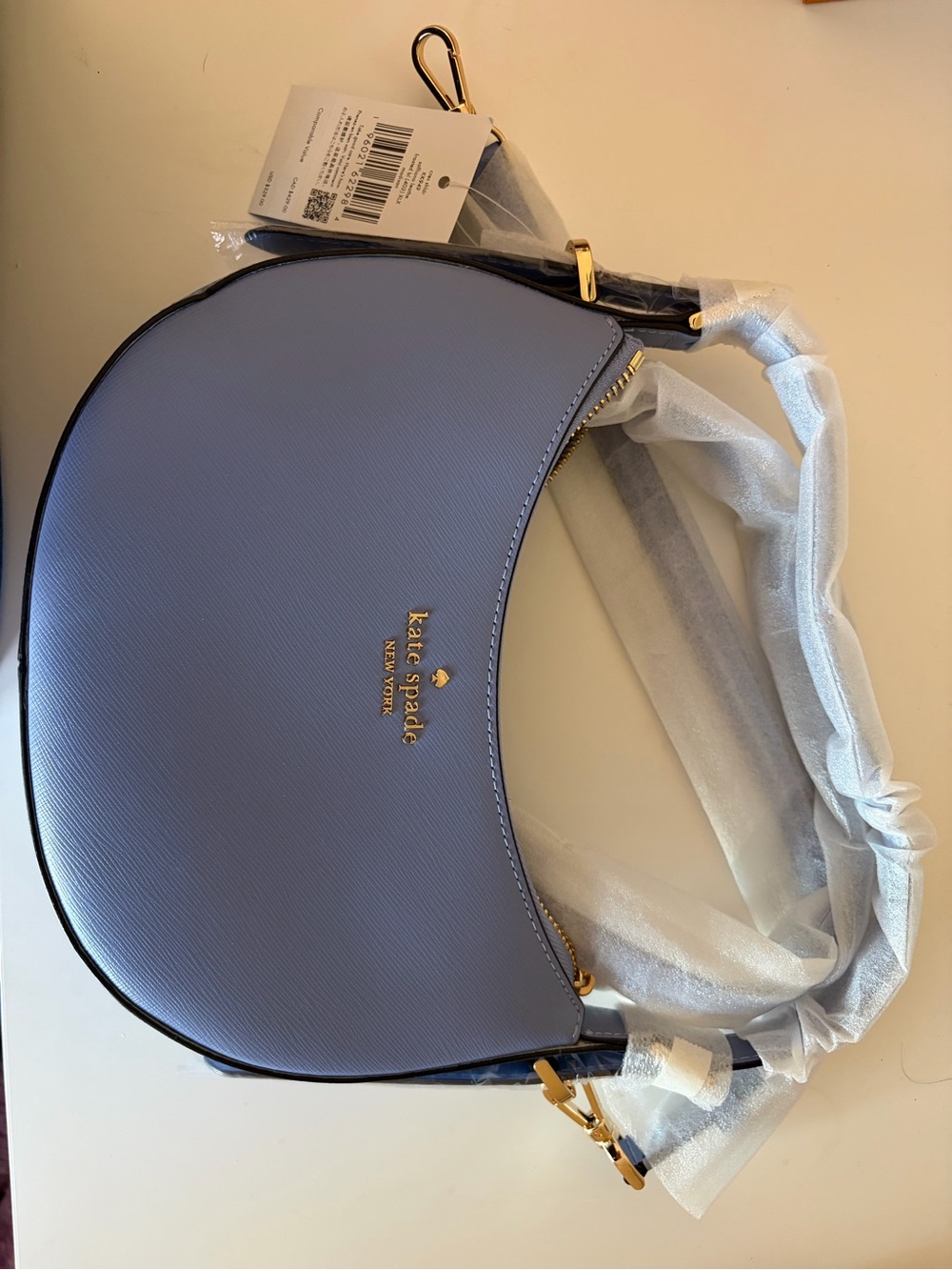 kate spade Lilac Crescent Shoulder Bag with Gold Hardware